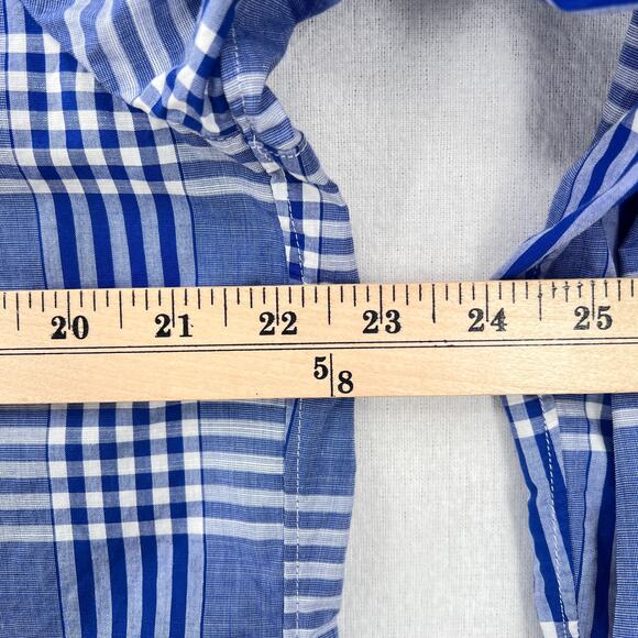GRAYSON The Hero Button Up Shirt Womens Large Blue White Plaid ANTHROPOLOGIE - Picture 13 of 14